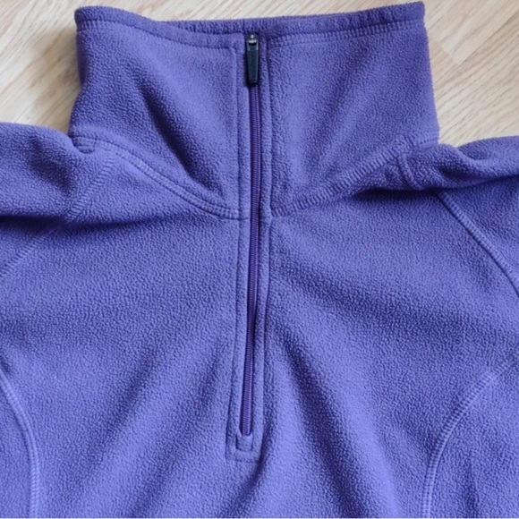 Lands’ End Purple 1/4 Zip Fleece Pullover Small Cozy Soft - Picture 5 of 7